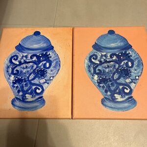 2 modern canvas by a Dallas artist